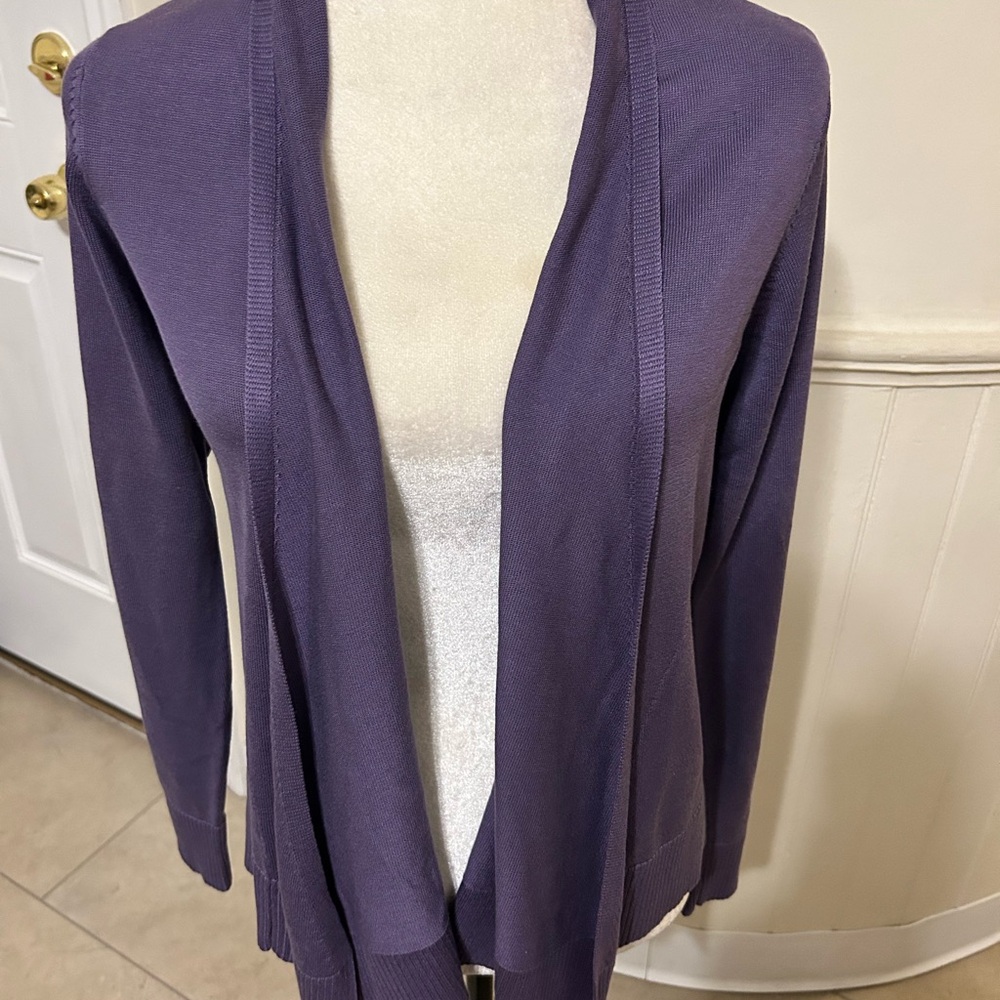 Coldwater Creek Open Front Lavender Silk/Cotton Cardigan/Size Small 6-8/NWOT